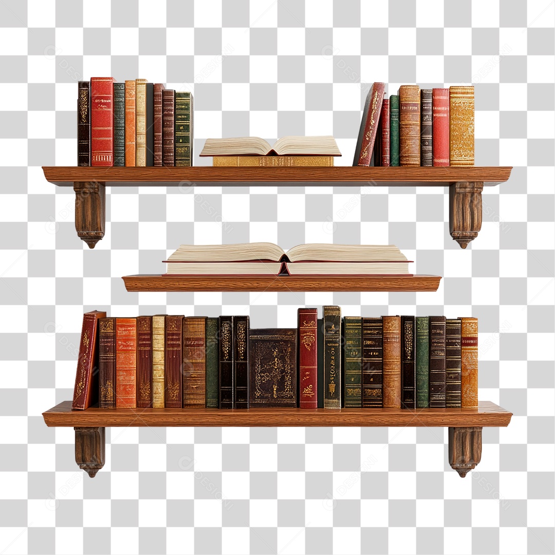 Prateleira de Livros PNG Transparente
