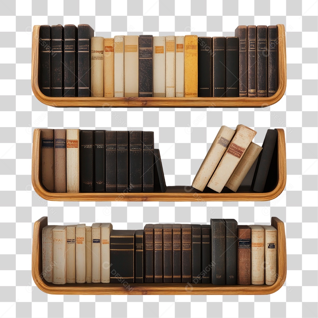 Prateleira de Livros PNG Transparente