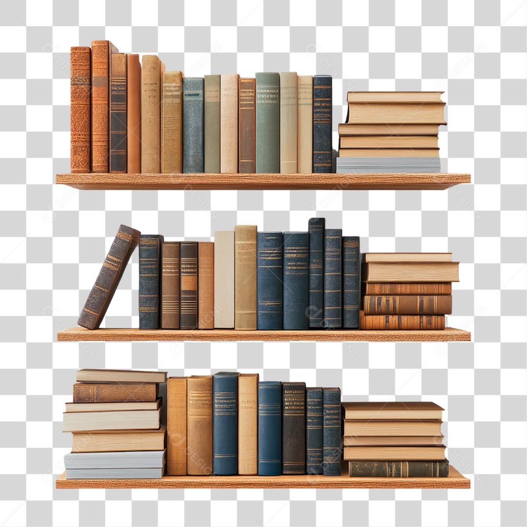 Prateleira de Livros PNG Transparente