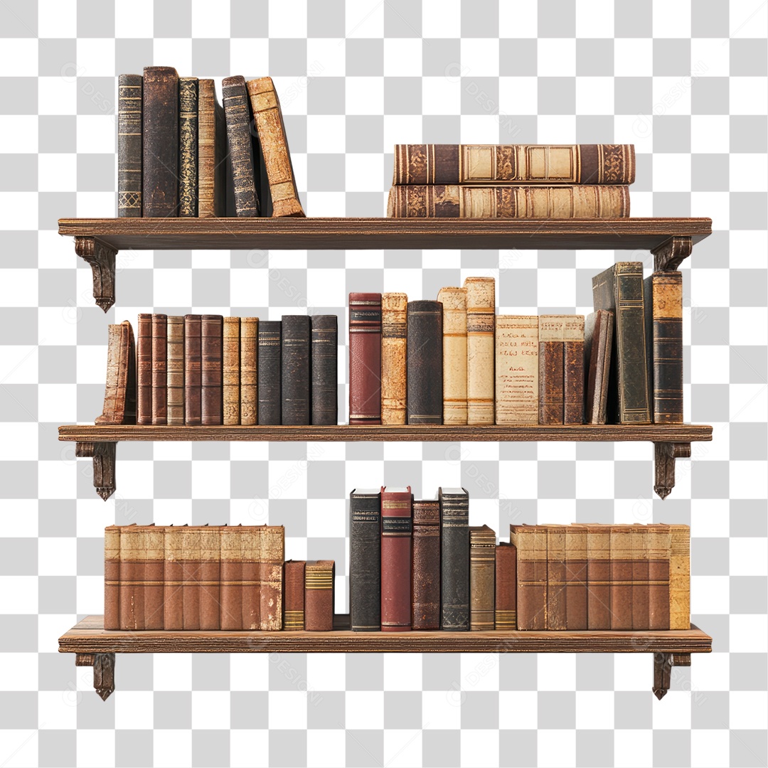 Prateleira de Livros PNG Transparente