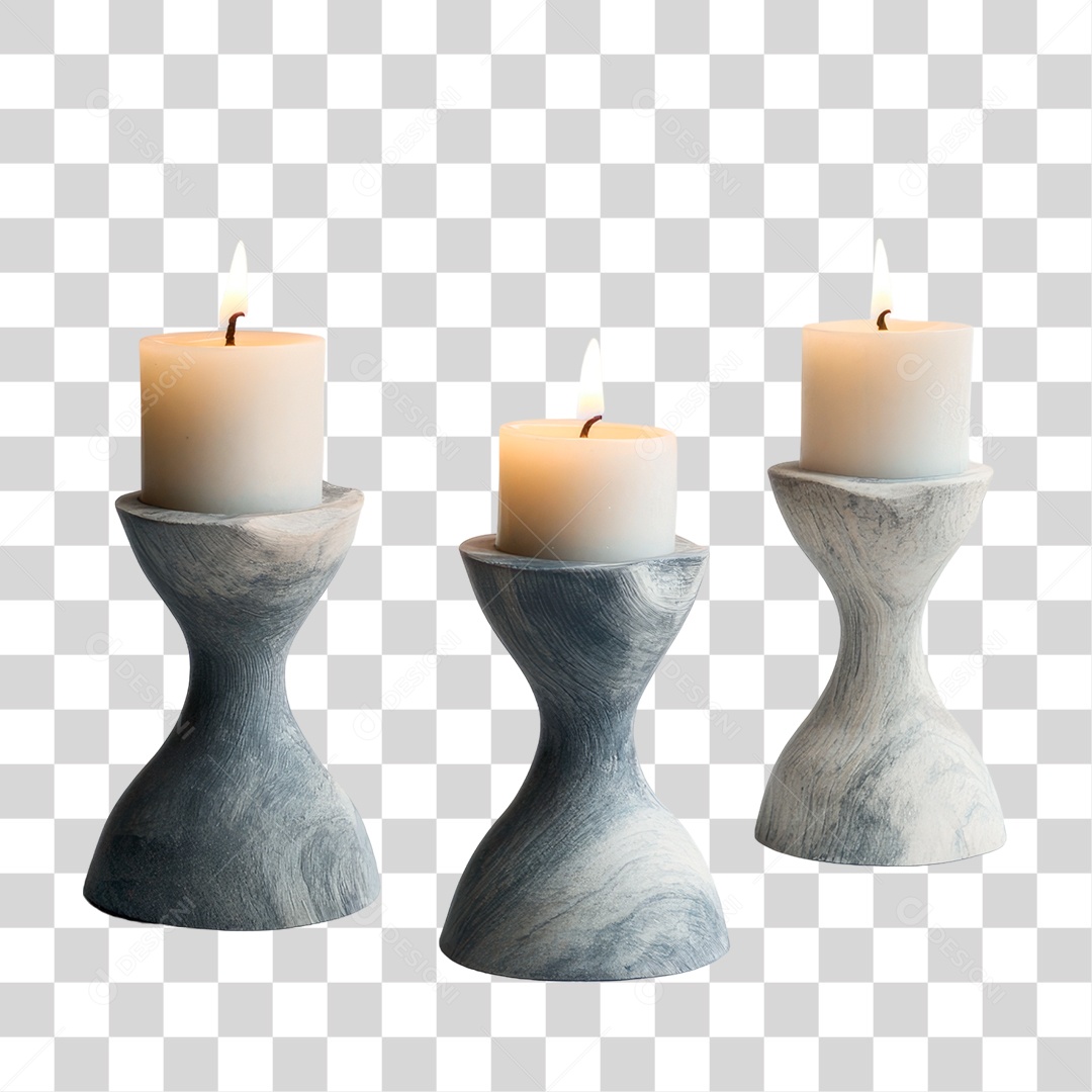 Velas Sobre Bases PNG Transparente