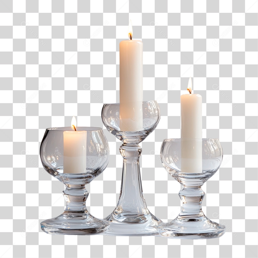 Velas Sobre Bases PNG Transparente