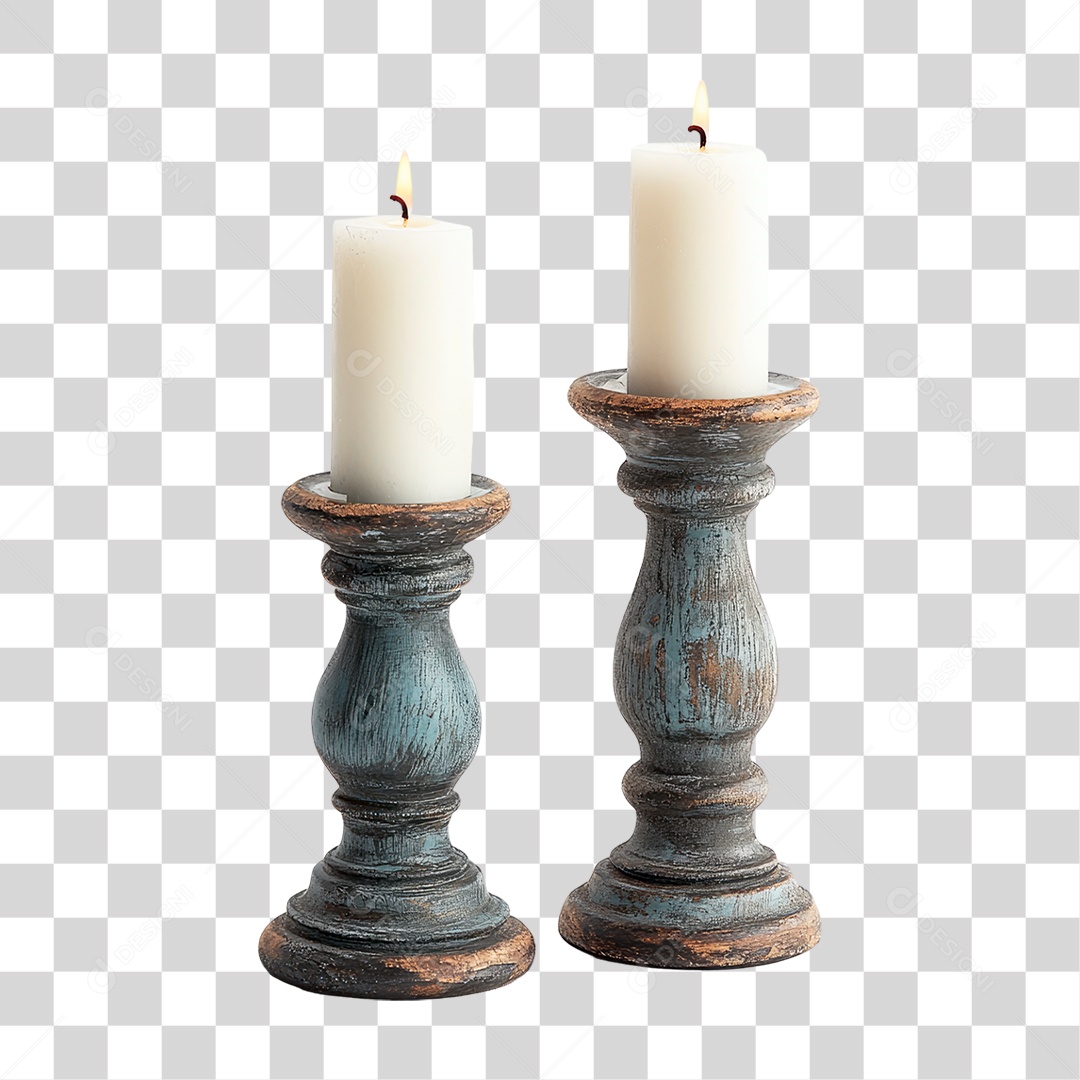 Velas Sobre Bases PNG Transparente