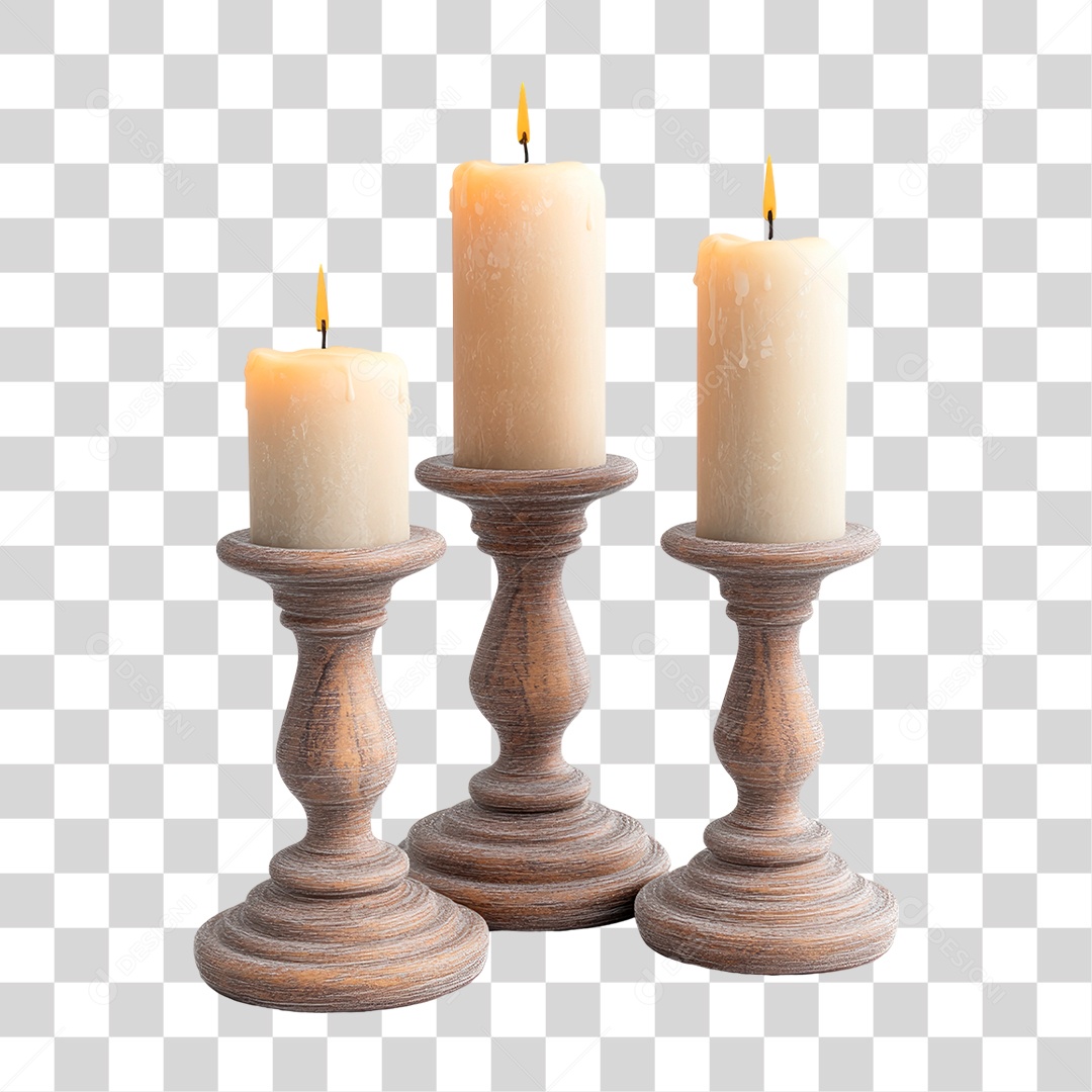 Velas Sobre Bases PNG Transparente
