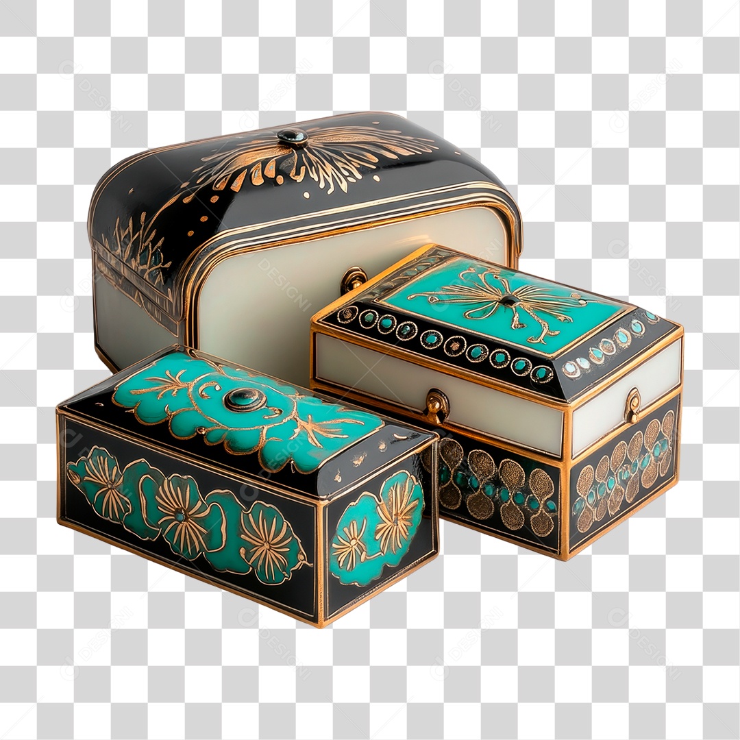 Caixas Decorativas de Madeira PNG Transparente