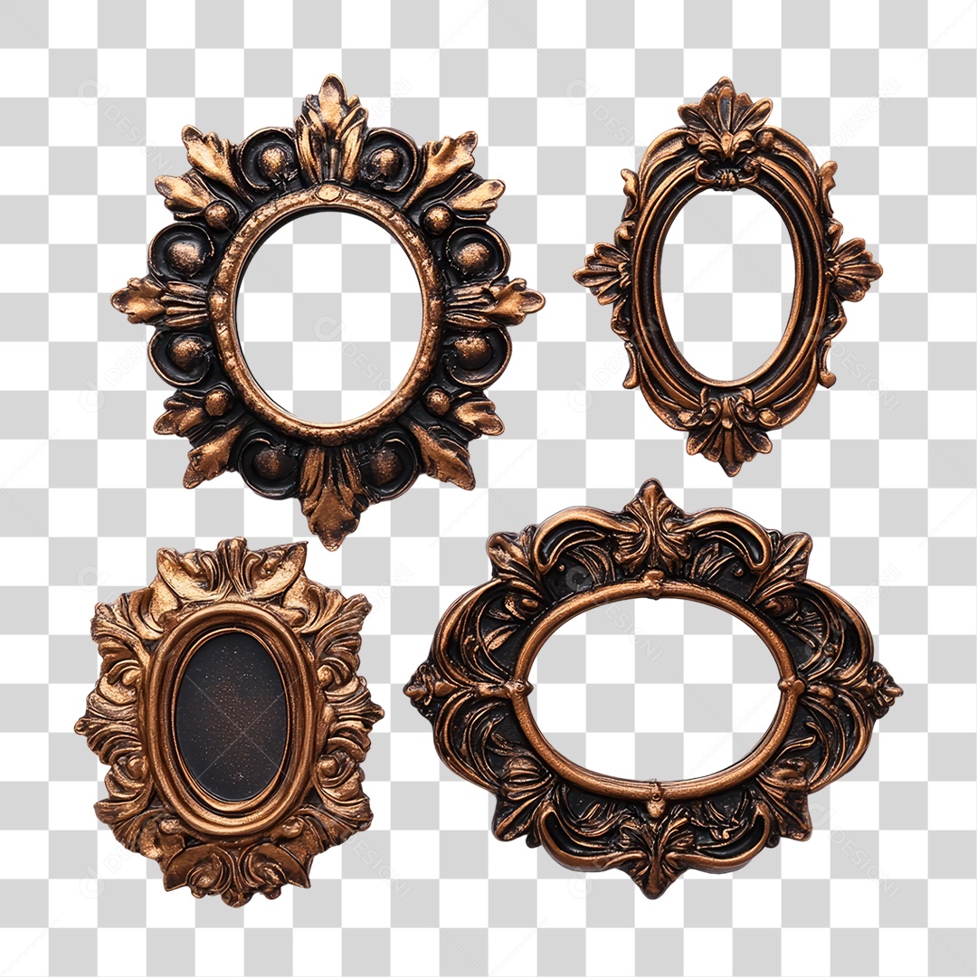 Moldura Metálica PNG Transparente