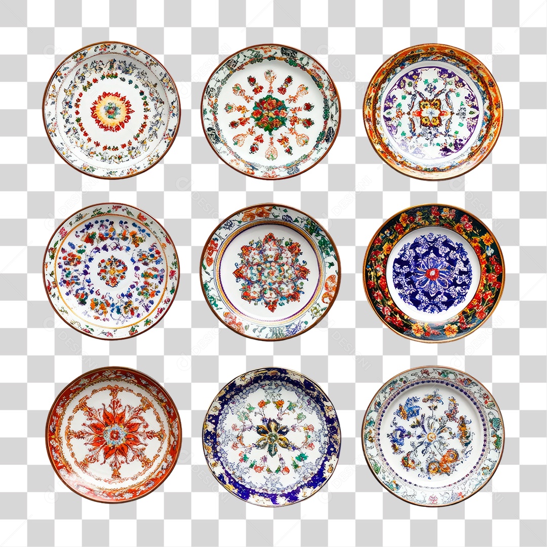 Pratos Decorativo PNG Transparente