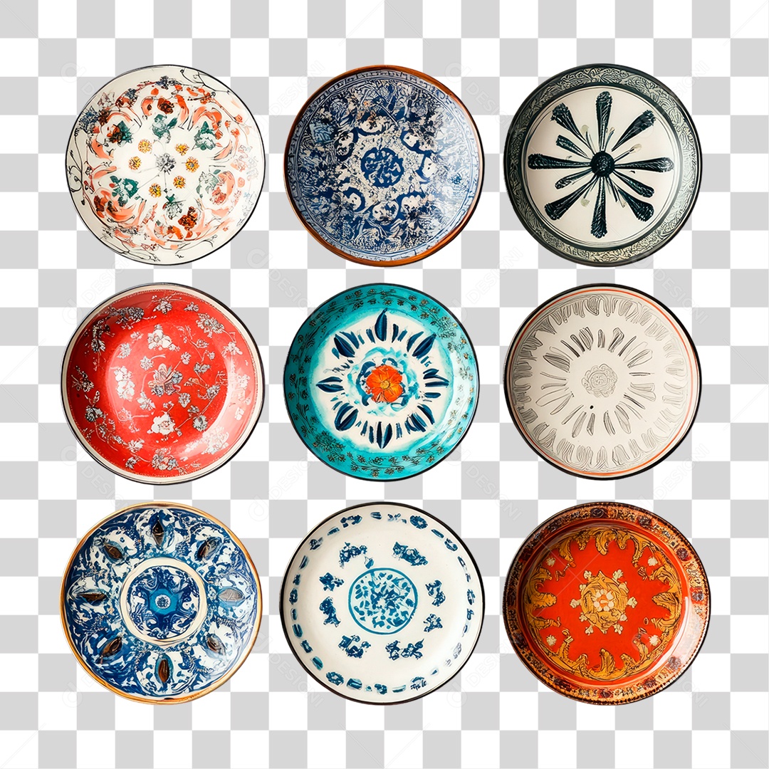 Pratos Decorativo PNG Transparente