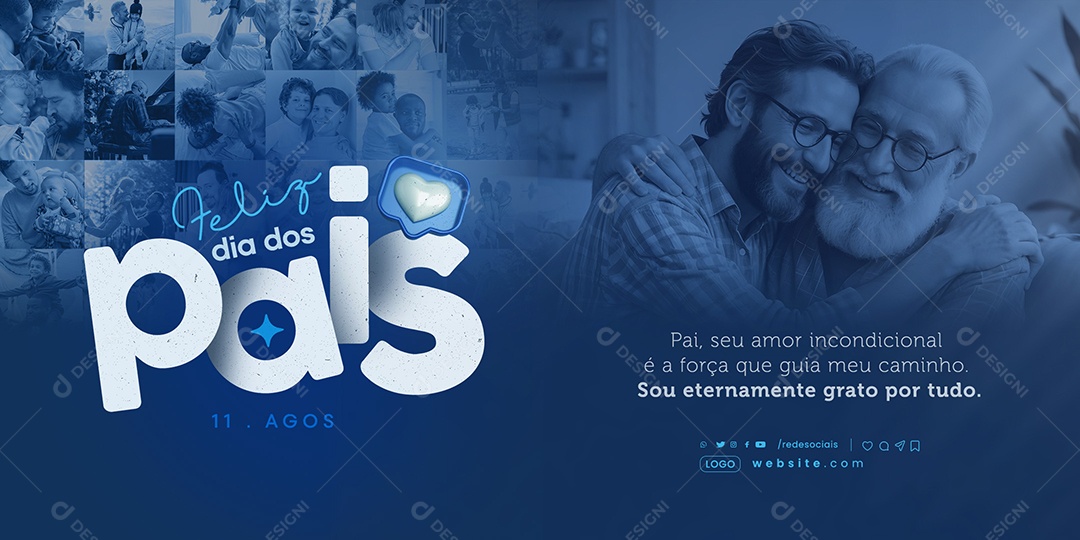Banner Dia Dos Pais 11 de Agosto so Eternamente Grato por tudo Social Media PSD Editável