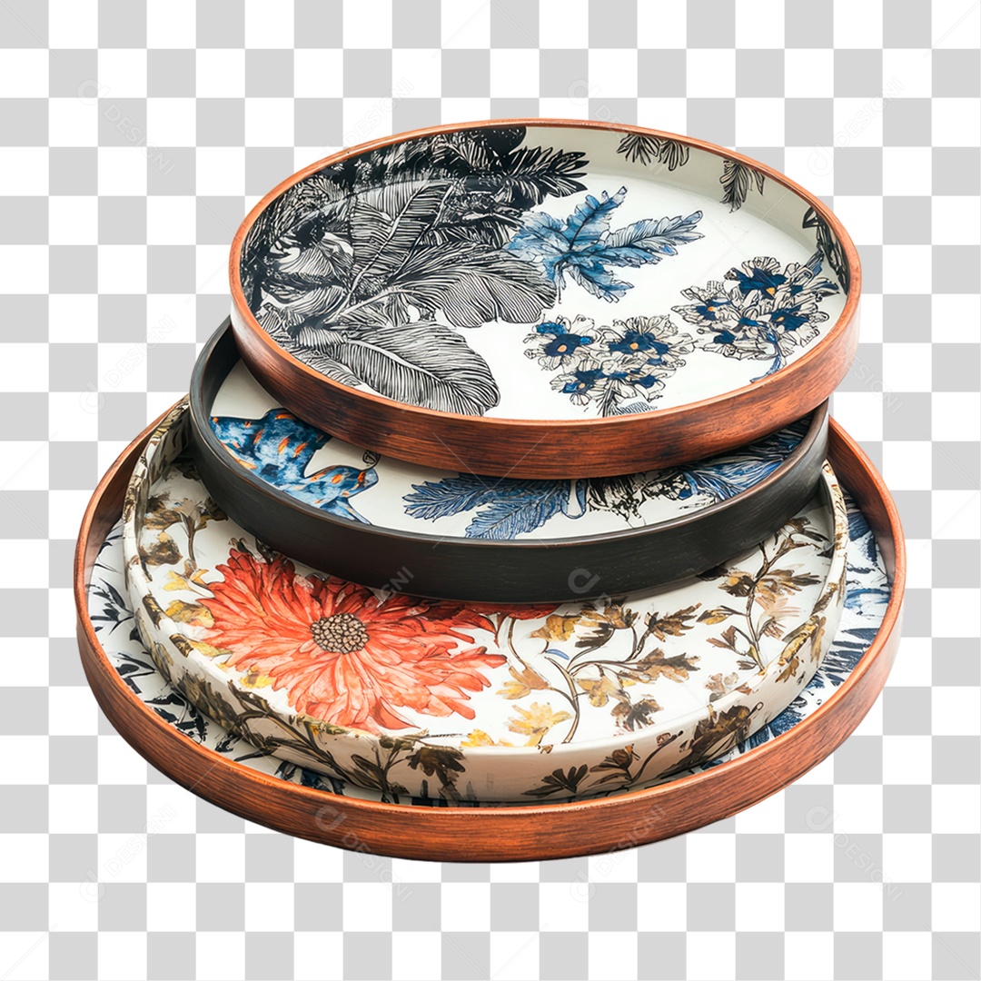 Bandeja Decorativa PNG Transparente