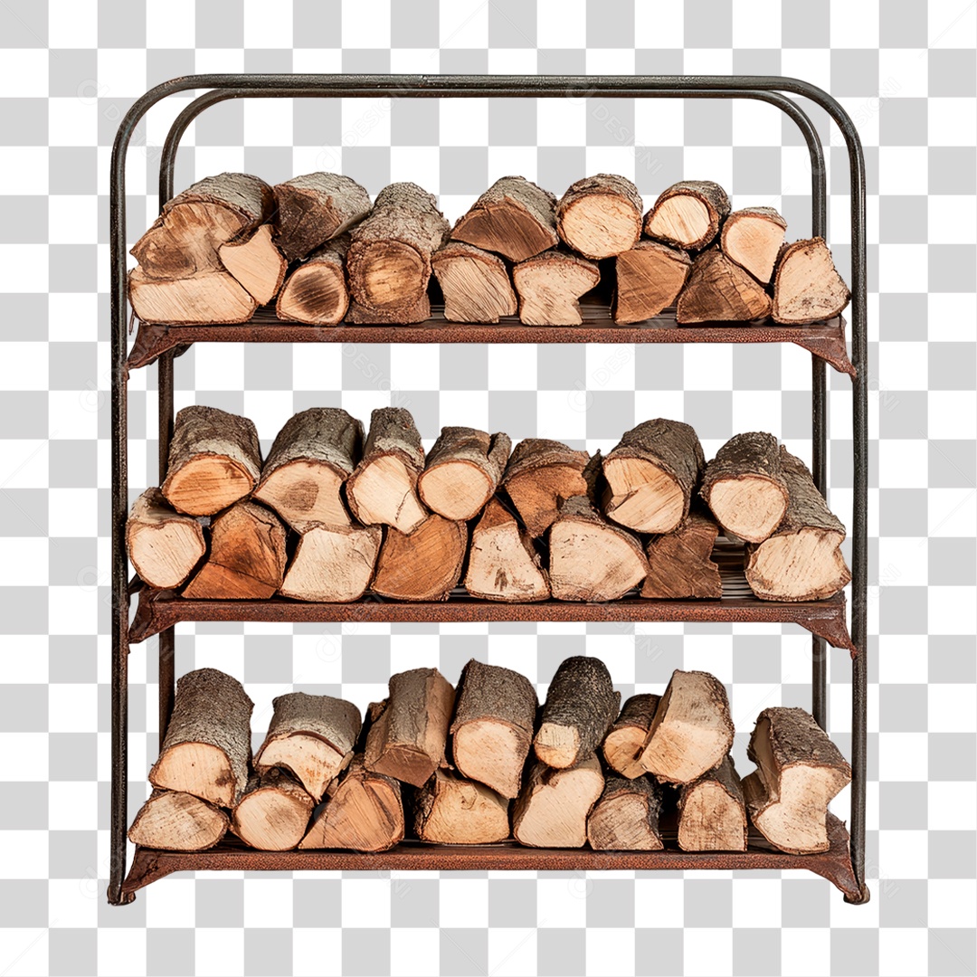 Lenha Empilhada PNG Transparente