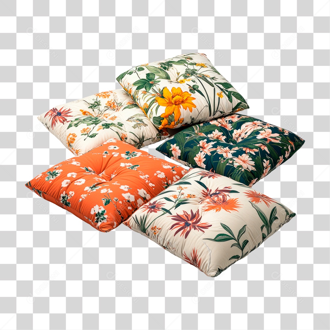 Travesseiros Floridos PNG Transparente