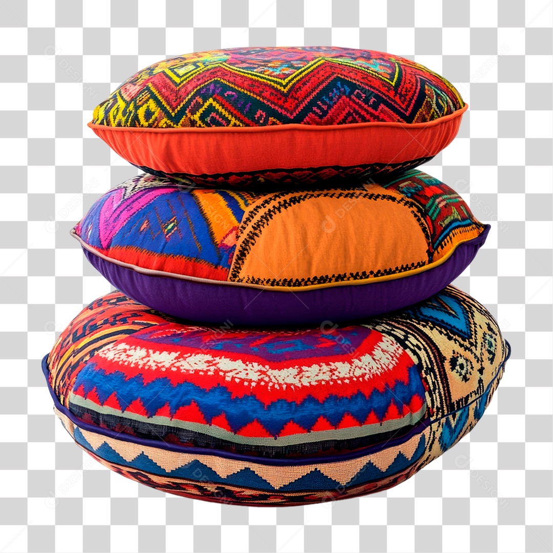 Almofada Colorida PNG Transparente
