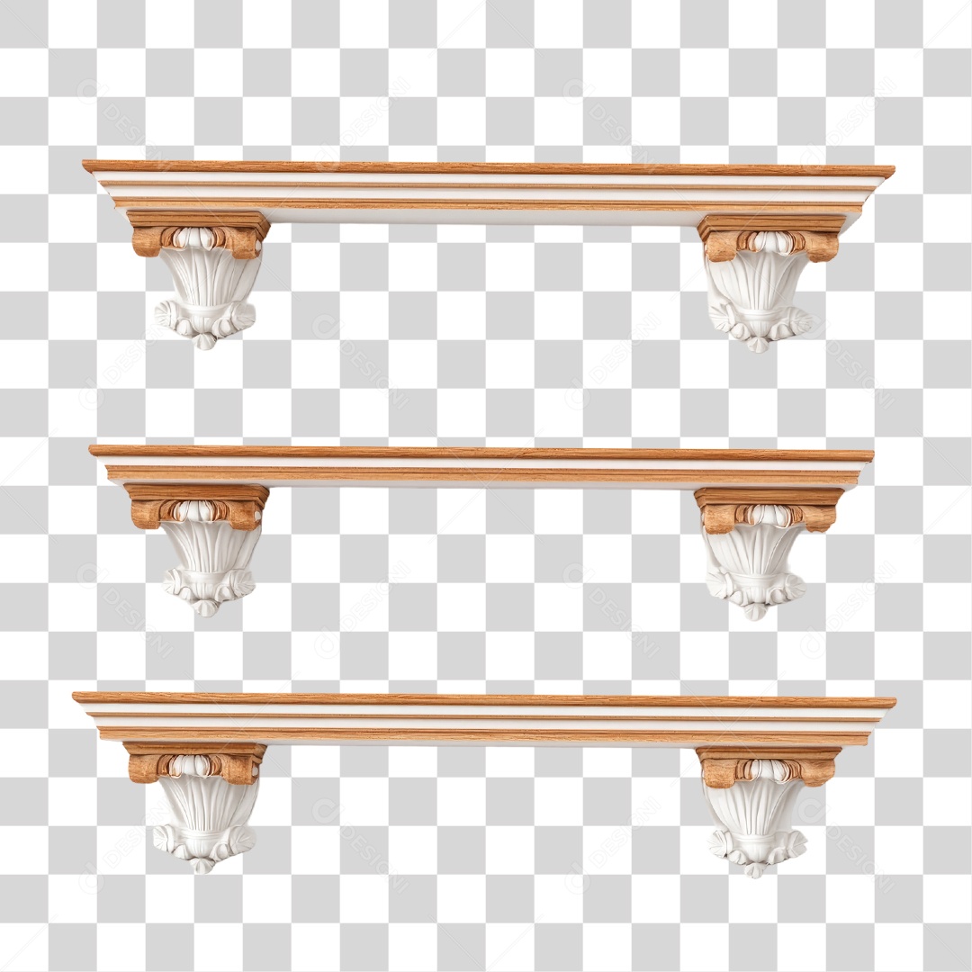 Prateleira de Madeira PNG Transparente
