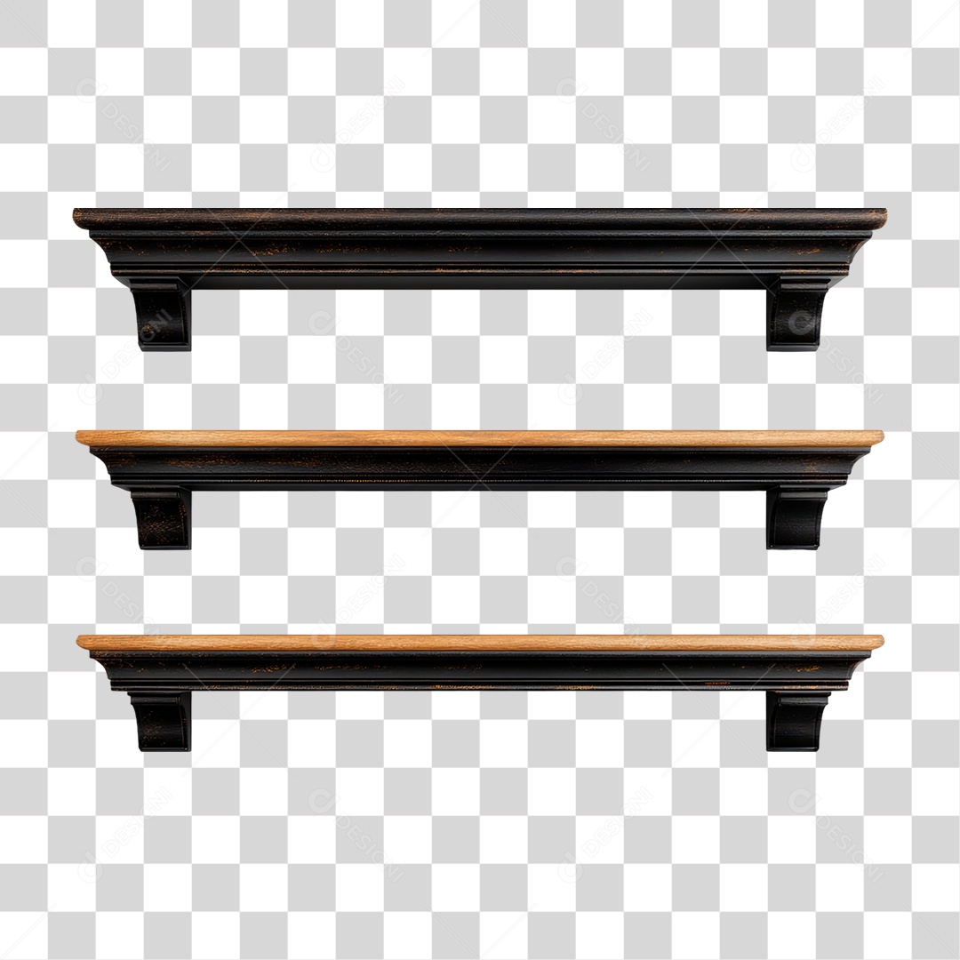 Prateleira de Madeira PNG Transparente