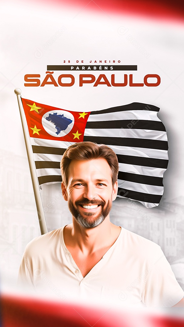 Parabéns São Paulo Social Media PSD Editável