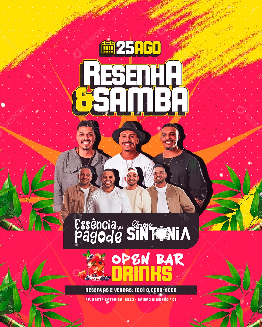 Flyer Resenha e Samba Essência do Pagode Social Media PSD Editável