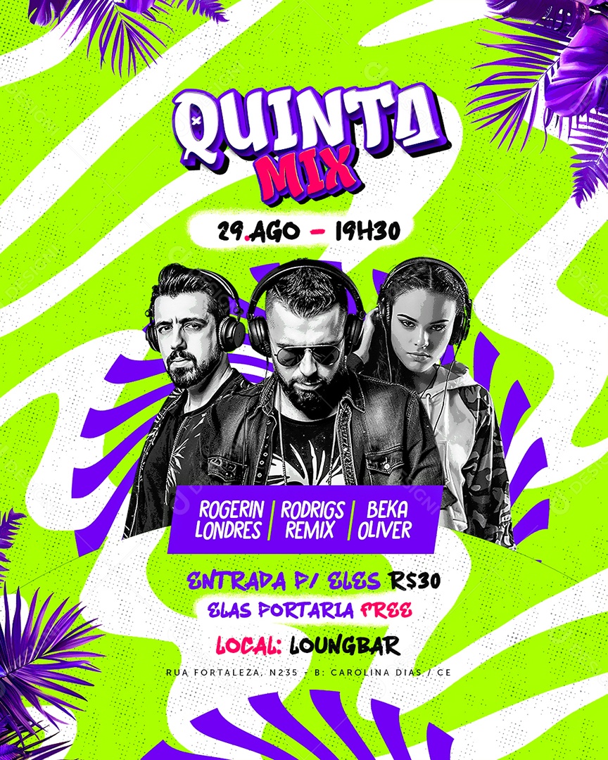 Flyer Quinta Mix Rogerin Londres Social Media PSD Editável