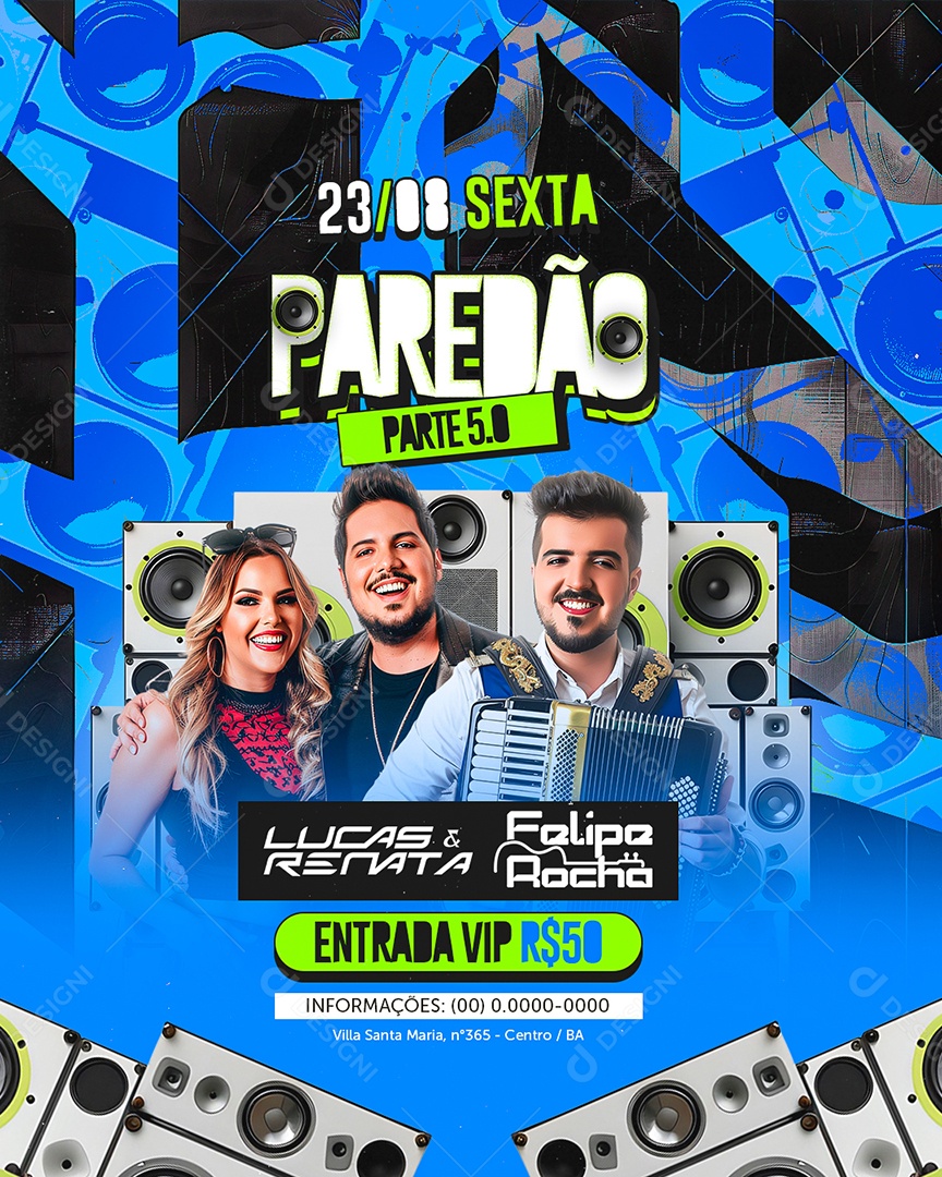 Flyer Paredão Lucas e Renata Felipe Rocha Social Media PSD Editável