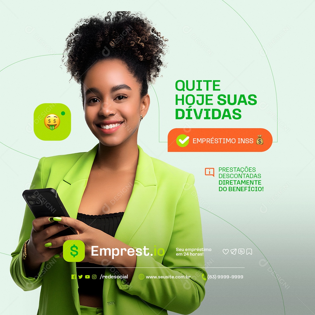 Empréstimo INSS Quite Hoje suas Dívidas Social Media PSD Editável