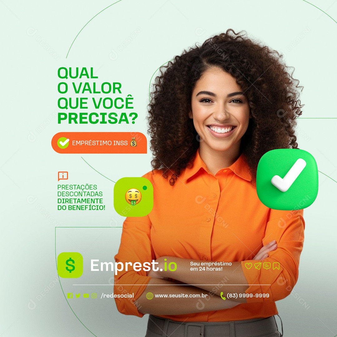 Empréstimo INSS Qual o Valor Social Media PSD Editável