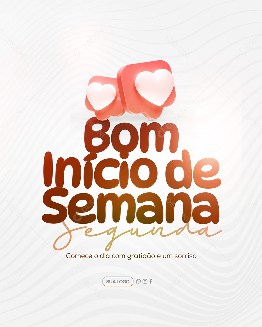 Frase Motivacional Bom Início de Semana Social Media PSD Editável