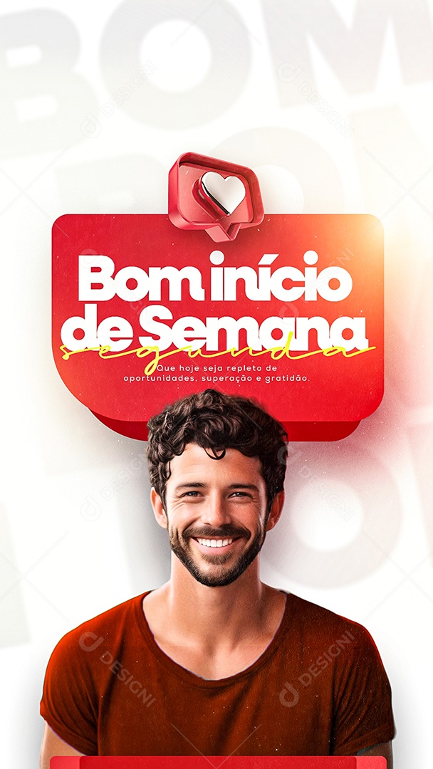 Story Frase Motivacional Bom Início de Semana Social Media PSD Editável