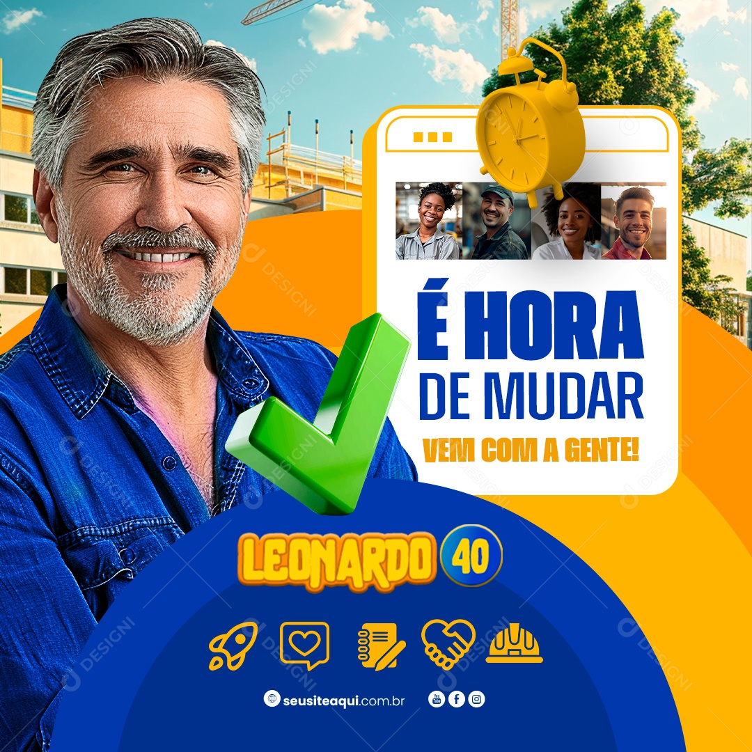 Política é Hora de Mudar vem com a Gente Social Media PSD Editável