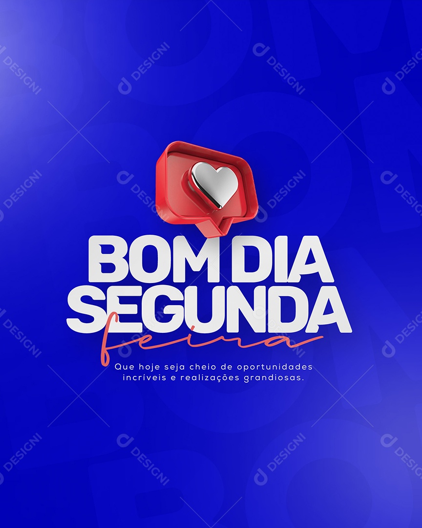 Frase Motivacional Bom Dia Segunda Social Media PSD Editável