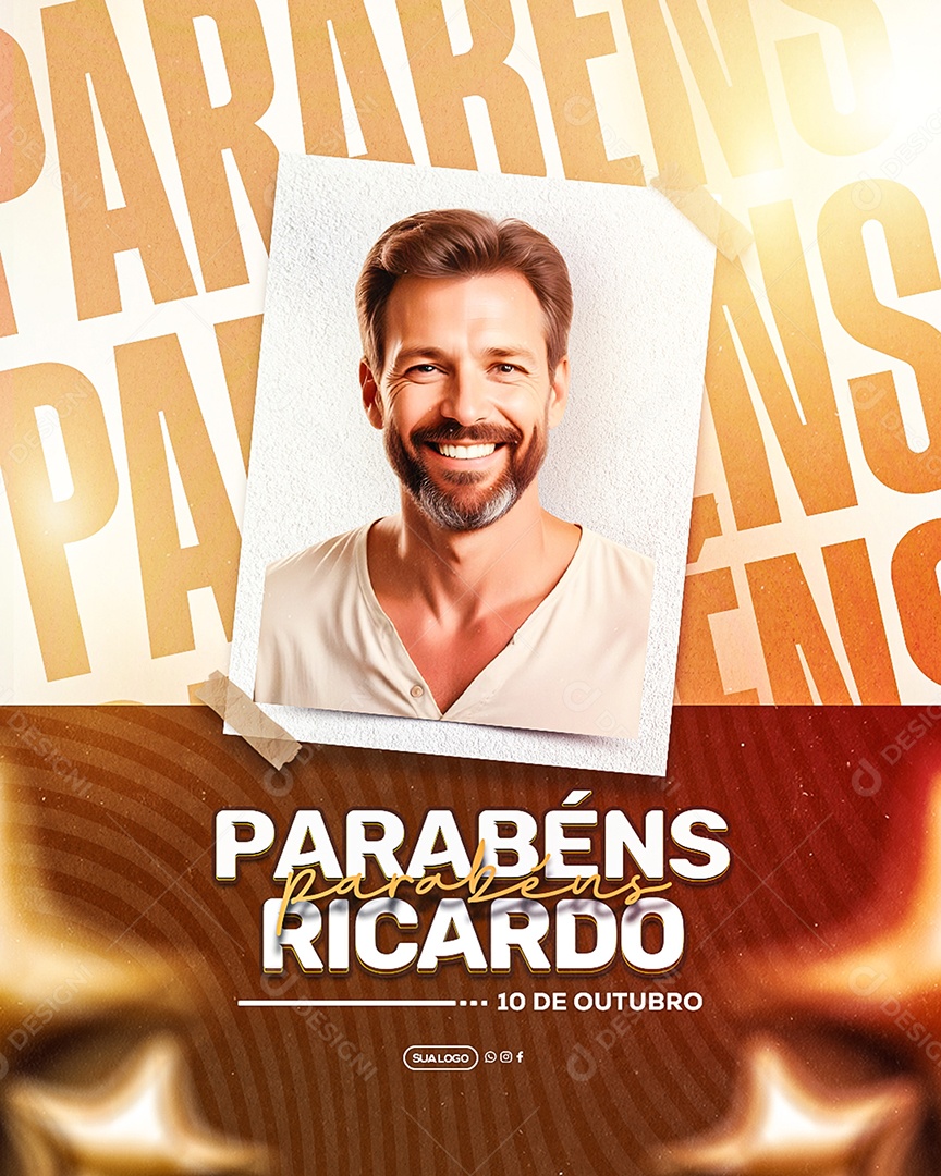 Story Aniversário Parabéns Ricardo Social Media PSD Editável