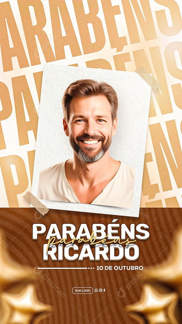 Story Aniversário Parabéns Ricardo Social Media PSD Editável