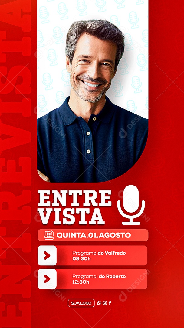 Story Entrevista Social Media PSD Editável