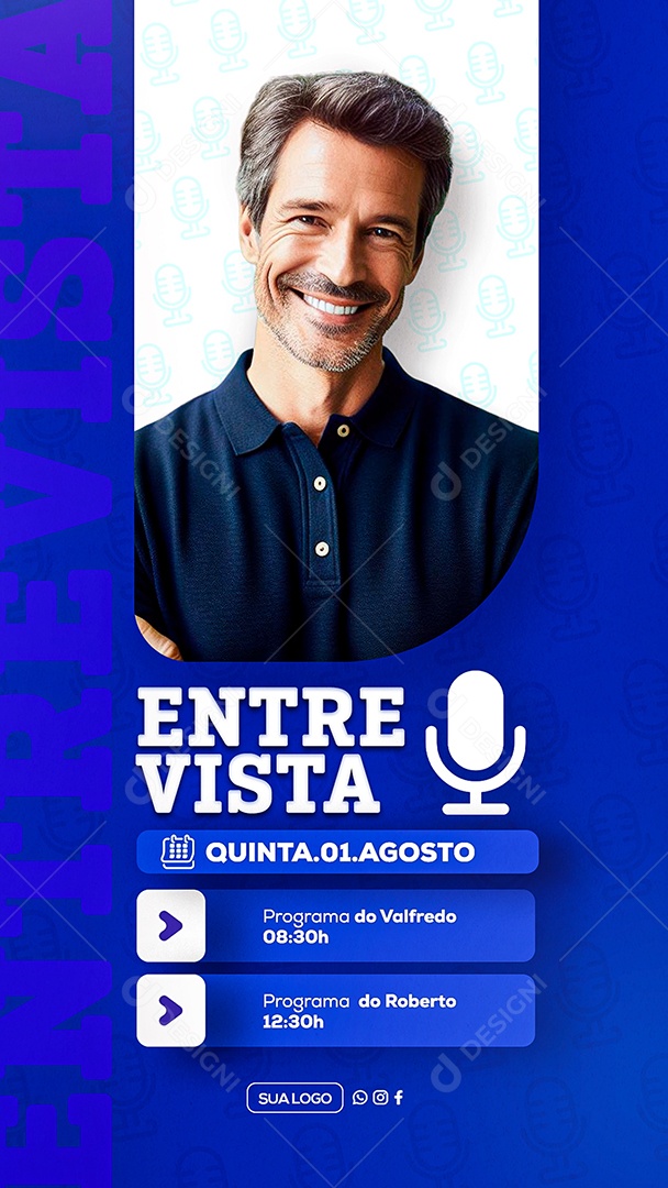 Story Entrevista Social Media PSD Editável