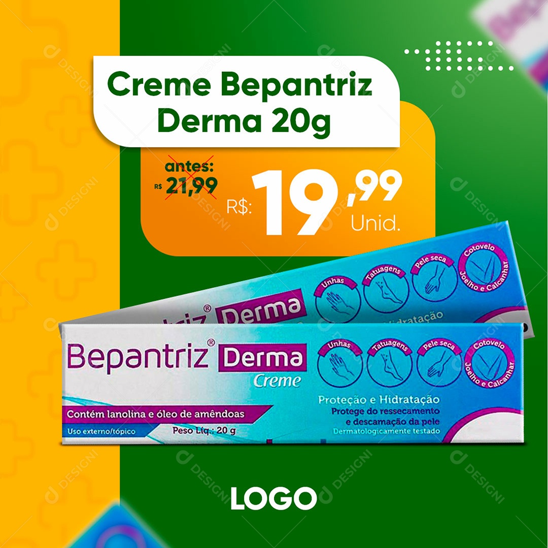 Creme  Bepantriz Derma Social Media PSD Editável