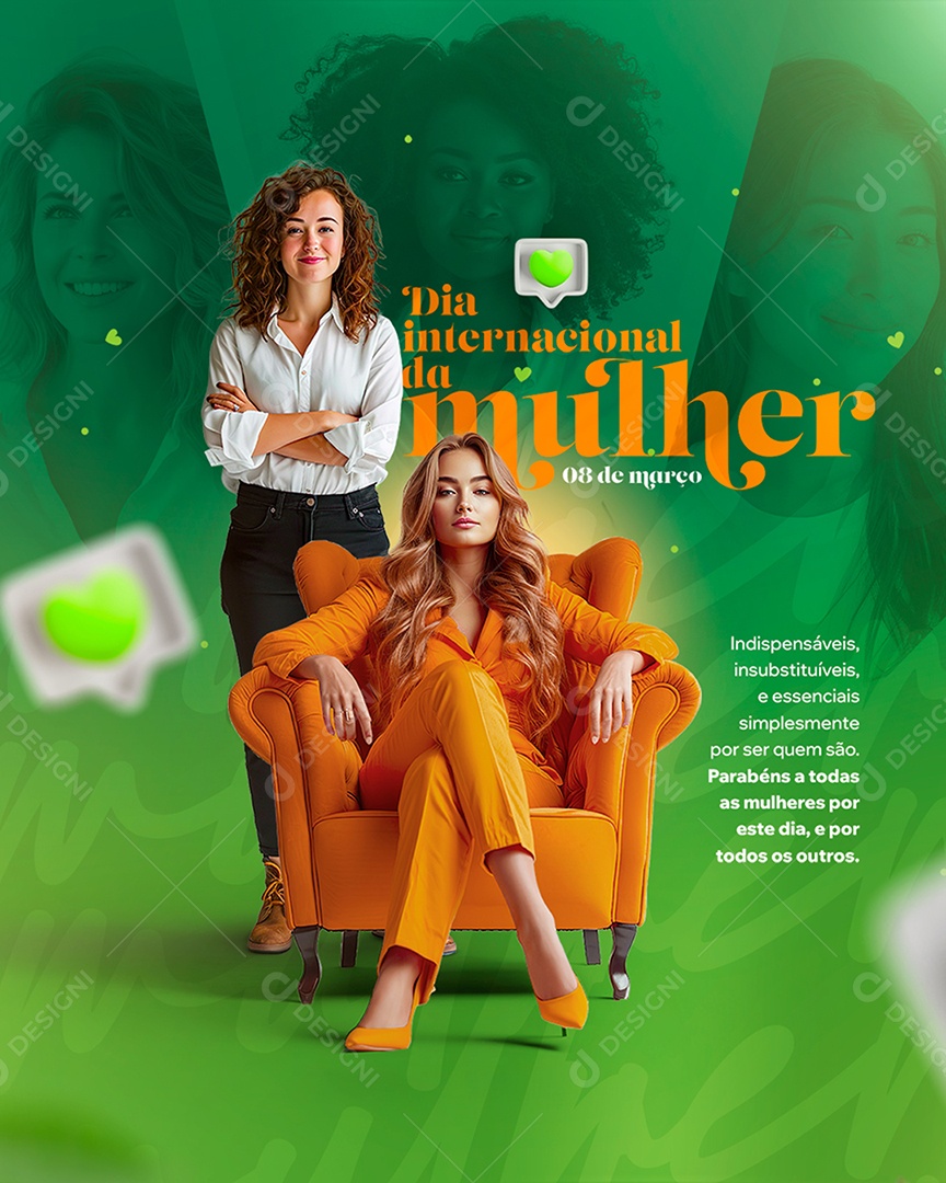 Dia Internacional das Mulheres 8 de Março Social Media PSD Editável