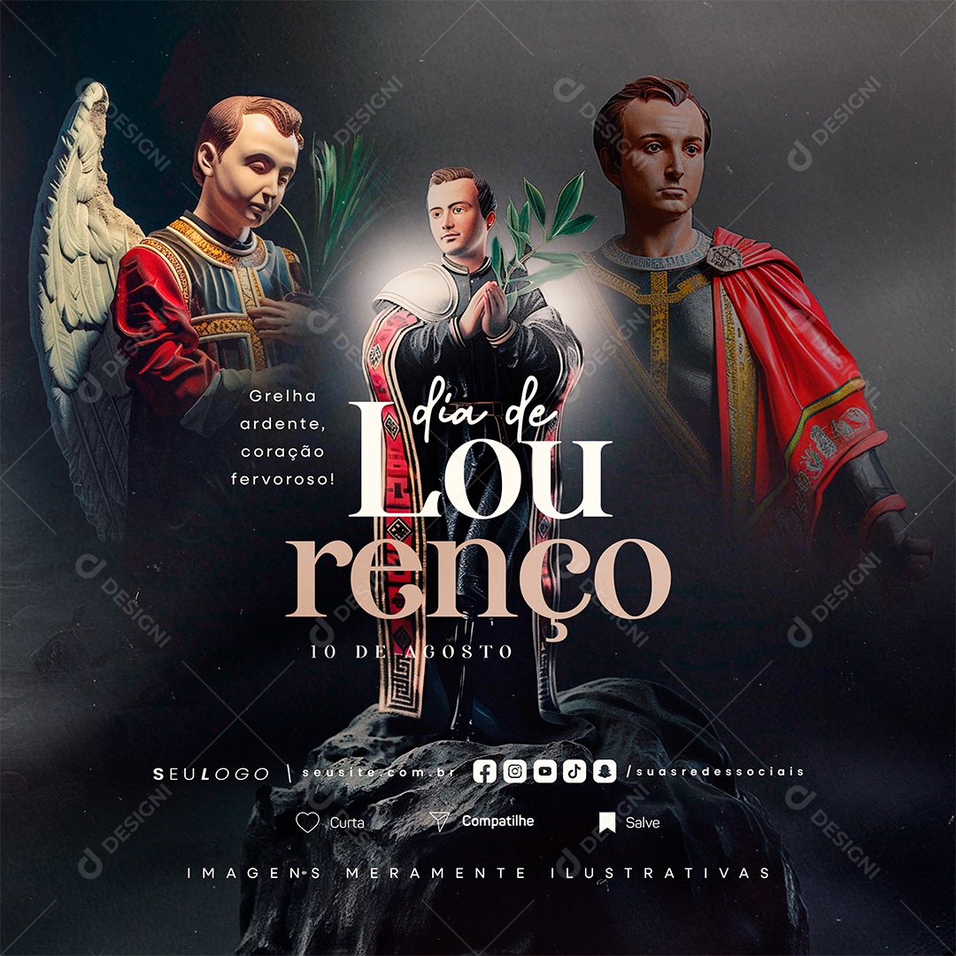 Social Media Dia de São Lourenço 10 de Agosto PSD Editável