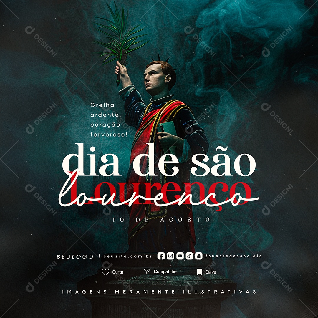 Dia de São Lourenço 10 de Agosto Social Media PSD Editável