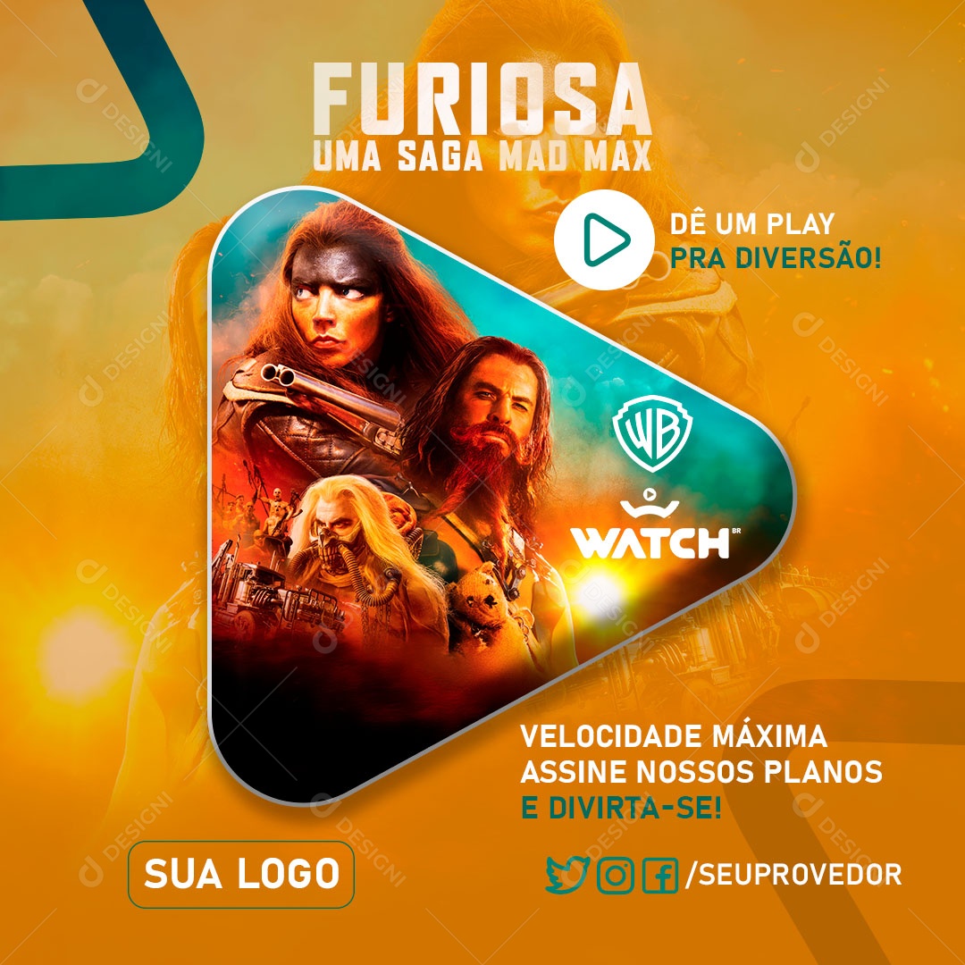 Feed Social Streamidia Provedor de Internet Furiosa um saga mad PSD Editável