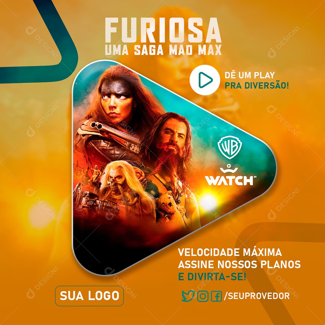 Feed Social Streamidia Provedor de Internet Furiosa um saga mad PSD Editável