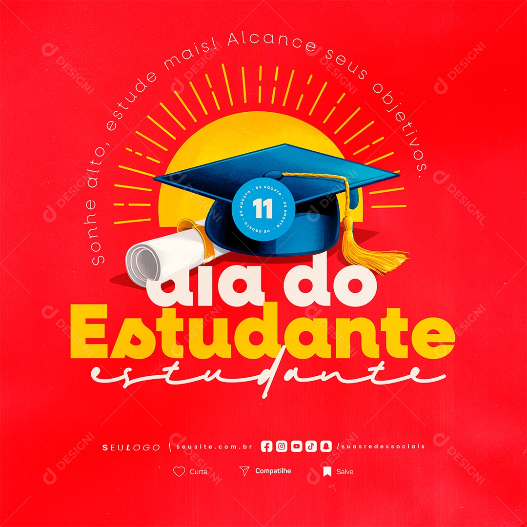 Dia Do Estudante 11 De Agosto Social Media PSD Editável