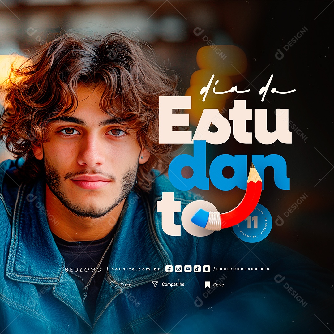 Dia Do Estudante 11 De Agosto Social Media PSD Editável
