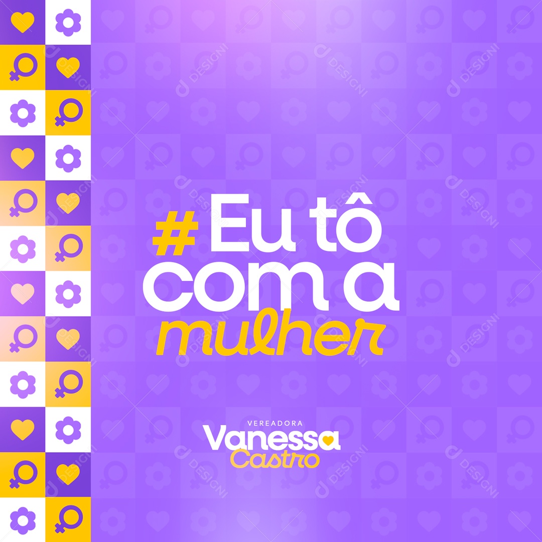 Política Eu to com a Mulher Social Media PSD Editável