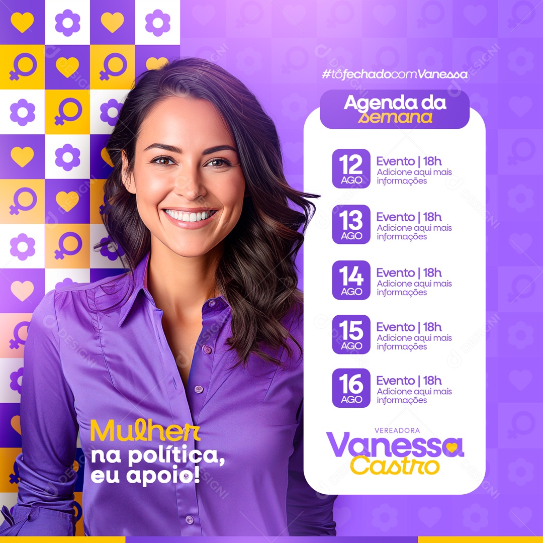 Política Agenda da Semana Social Media PSD Editável