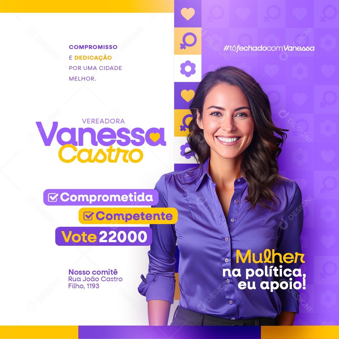 Política Compromisso e Dedicação por uma Cidade Melhor Social Media PSD Editável