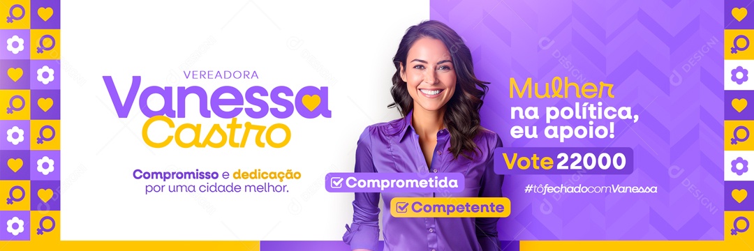 Carrossel Política Vereadora Vanessa Castro Social Media PSD Editável