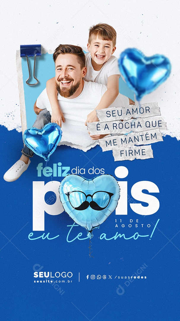 Story Feliz Dia Dos Pais 11 de Agosto Social Media PSD Editável