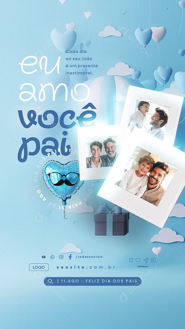 Story Dia Dos Pais 11 de Agosto Social Media PSD Editável