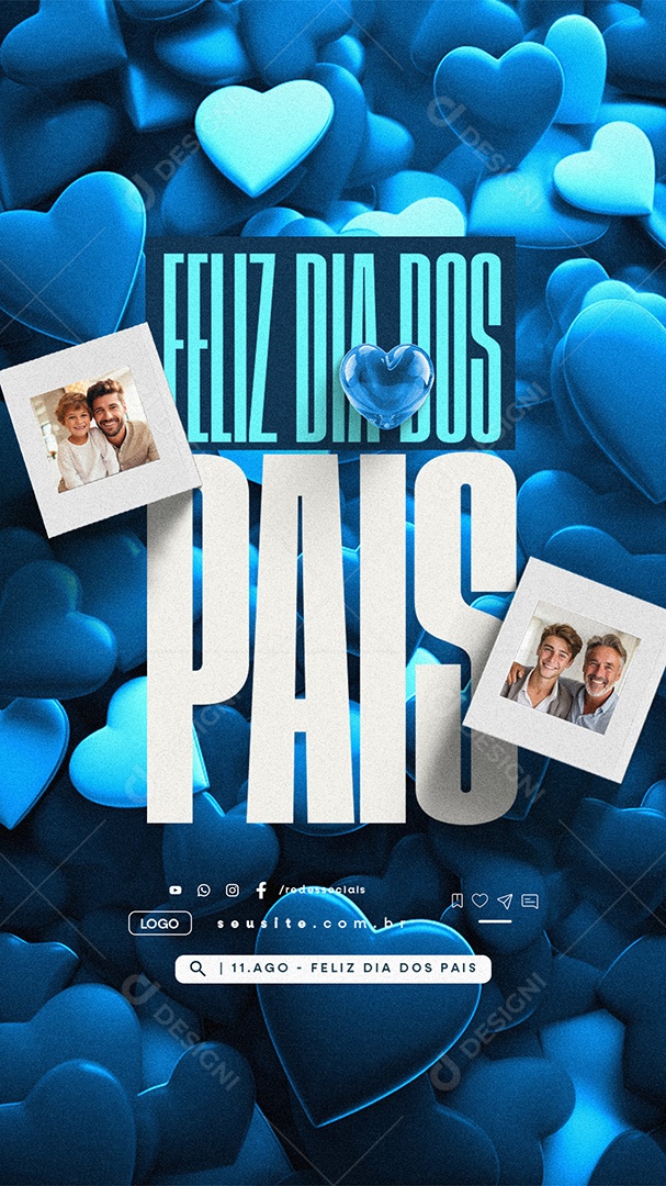 Story Feliz Dia Dos Pais 11 de Agosto Social Media PSD Editável
