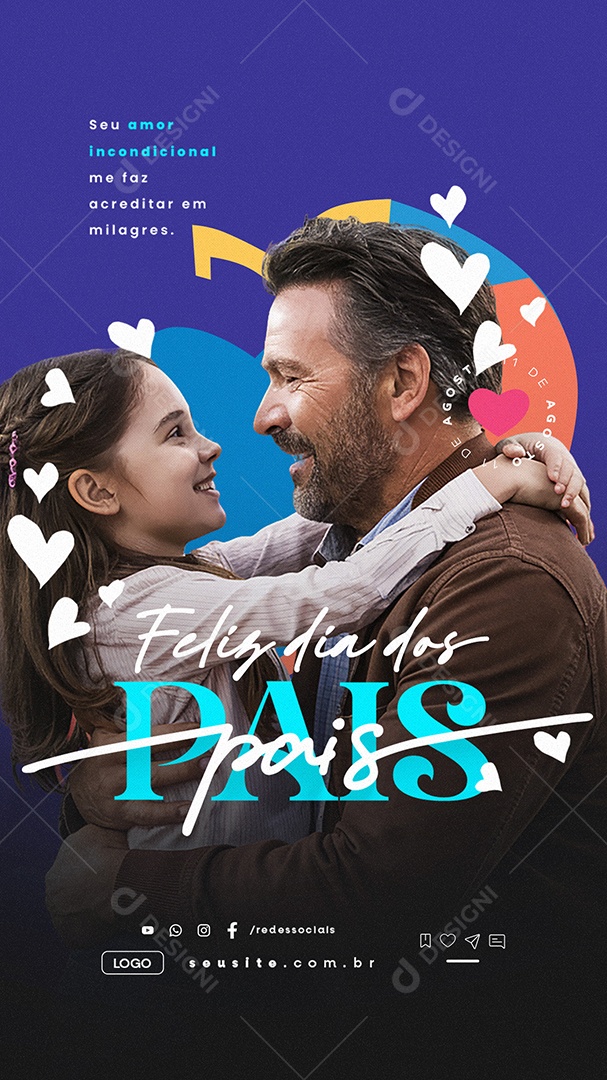 Story Feliz Dia Dos Pais 11 de Agosto Social Media PSD Editável