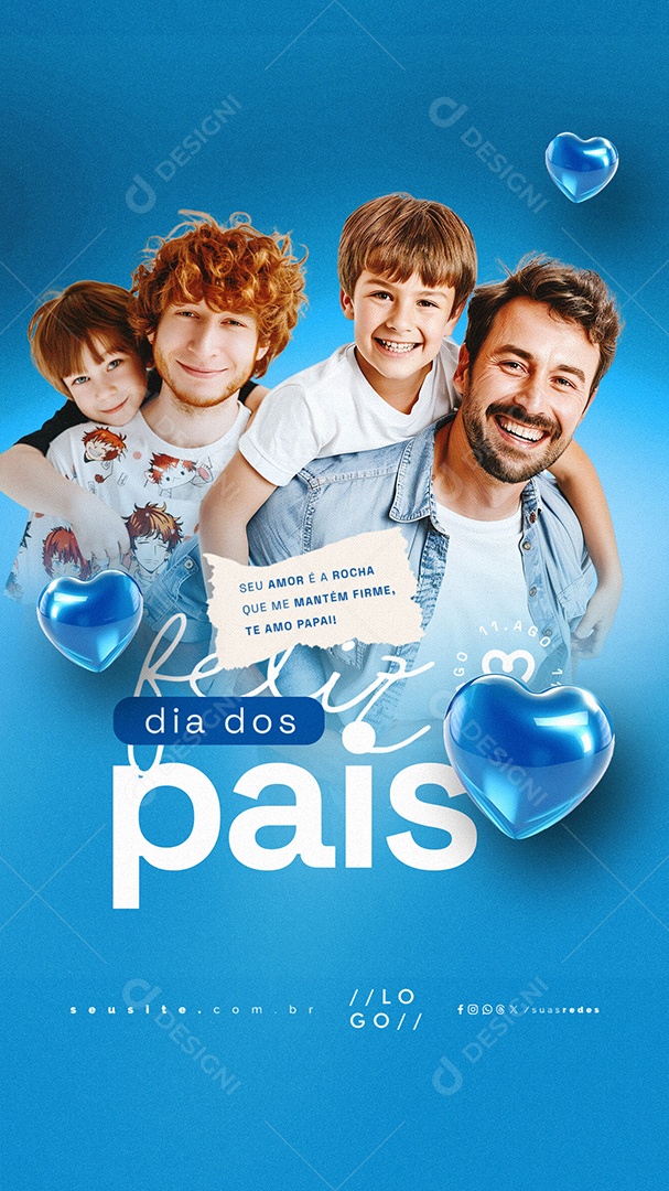 Story Dia Dos Pais 11 de Agosto Social Media PSD Editável